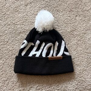 Black and White Fasthouse Pom Beanie